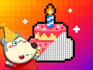 Wolfoo Birthday Pixel Art